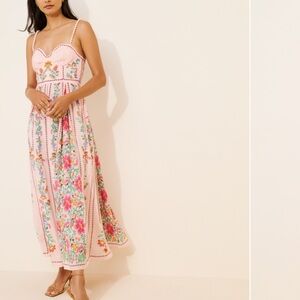 FARM Rio Pink Floral Maxi Dress